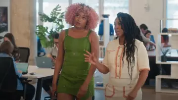 Acne Studios Dalba Cutout Stretch Cotton Piqué Minidress worn by Phoebe (Phoebe Robinson) as seen in Everything's Trash (S01E10)