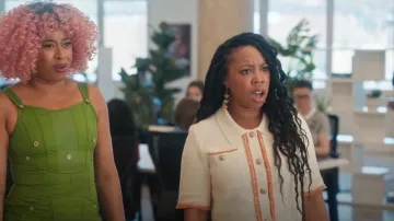 Maje Misal Short Sleeve Sweater worn by Malika (Toccarra Cash) as seen in Everything's Trash (S01E10)