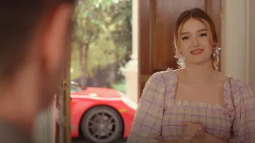 Lele Sadoughi Crystal Lily Drop Earrings worn by Kirby Anders (Maddison Brown) as seen in Dynasty (S04E17)