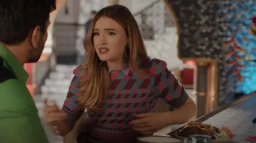 Diane von Furstenberg Jenny Collared Knit Pullover worn by Kirby Anders (Maddison Brown) as seen in Dynasty (S04E18)