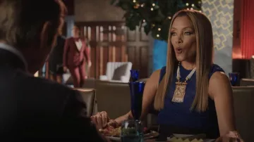 Dries Van Noten Ruched Stretch Tulle Top usado por Dominique Deveraux (Michael Michele) como se ve en Dinastía (S04E18)