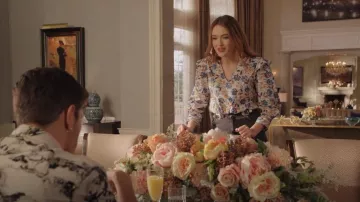 Derek Lam 10 Crosby Oona V-neck Ruffle Blouse worn by Kirby Anders (Maddison Brown) as seen in Dynasty (S04E20)