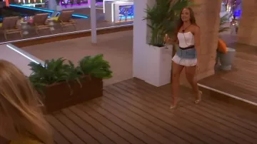 Pretty Little THing White Satin Corset worn by Danica Taylor as seen in Love Island (S08E21)