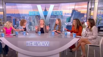 Paris Texas Tatiana Patent-Leather Platform Sandals worn by Alyssa Farah as seen in The View on September 7,2022