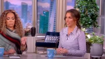Veronica Beard Baylor Corset Button-Down Shirt worn by Alyssa Farah as seen in The View on September 9,2022