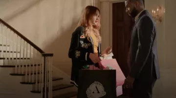 Alice + Olivia Bradford Embroidered Grandpa Cardigan worn by Kirby Anders (Maddison Brown) as seen in Dynasty (S04E21)