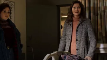 J. Crew Tweed Stand Up Collar Long Coat worn by Jenny Rohr (Jill Hennessy) as seen in City on a Hill (S03E06)