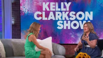 Alice And Olivia Coley Sleeveless Faux Leather Minidress worn by Kit Hoover as seen in Access Hollywood on  September 6,2022