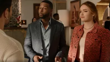 Mother The Puffy Bruiser Leopard Jacket worn by Kirby Anders (Maddison Brown) as seen in Dynasty (S04E22)