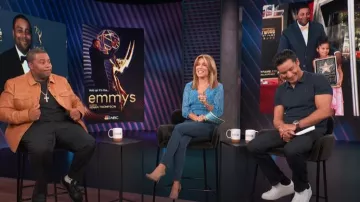 J Brand Natasha Sky High Skinny Jeans worn by Kit Hoover as seen in Access Hollywood on September 12,2022