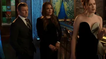Giorgio Armani Velvet Long Sleeve Dress worn by Cristal Carrington (Daniella Alonso) as seen in Dynasty (S04E22)