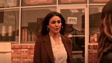 Frame Lauren Top worn by Lana Lang Cushing (Emmanuelle Chriqui) as seen in Superman & Lois (S02E15)