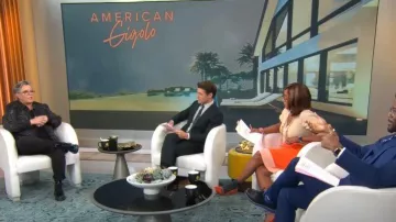 New York & Co Mixed Media Colorblock Sweater Dress worn by Gayle King as seen in CBS Mornings on September 13,2022