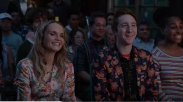 ASOS Design Super Skinny Jersey Blazer avec imprimé floral en marine porté par Big Red (Larry Saperstein) comme vu dans High School Musical: The Musical: The Series (S03E08)