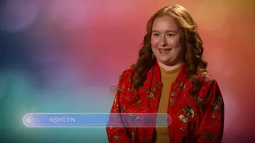 Papell Too Vintage French Horn Print Bomber Jacket worn by Ashlyn (Julia Lester) as seen in High School Musical: The Musical: The Series (S03E08)