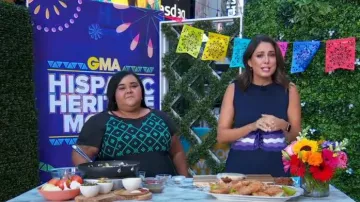 Sandro Kimiko Dress worn by Cecilia Vega as seen in Good Morning America on September 15,2022