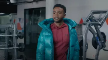 Under Armour Burgundy Hoodie worn by Bradley Gibson as seen in Partner Track TV show outfits (Season 1 Episode 10)