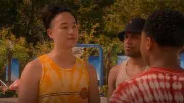 Santa Cruz Dye Tank worn by Sensei Min-Jun (Dante Ha) as seen in Cobra Kai (S05E04)