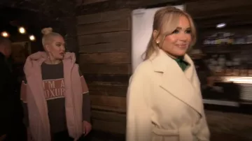 Khaite Wan­da Felt­ed Wool-Cash­mere Coat worn by Diana Jenkins as seen in The Real Housewives of Beverly Hills (S12E18)