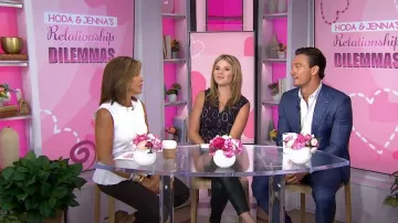 Halogen Sleeveless Peplum Sweater worn by Hoda Kotb as seen in Today  with Hoda & Jenna on September 16,2022
