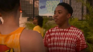 Studio One Eighty Nine Mens Ayumi Cotton Batik T-Shirt worn by Kenny Payne(Dallas Dupree Young) as seen in Cobra Kai (S05E04)