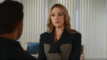 Gucci Double Breasted Corset Blazer worn by Fallon Carrington (Elizabeth Gillies) as seen in Dynasty (S05E22)