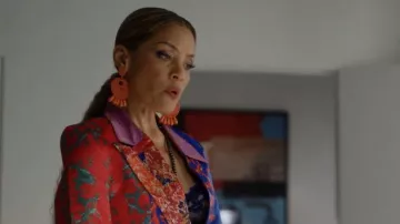 Kenneth Jay Lane Seed Bead Round Gypsy Hoop Earrings worn by Dominique Deveraux (Michael Michele) as seen in Dynasty (S05E22)