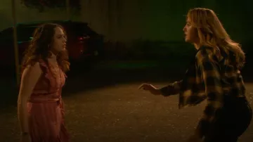 Rebecca Taylor Striped Ruffled Wrap Dress I worn by Samantha LaRusso (Mary Mouser) as seen in Cobra Kai (S05E09)