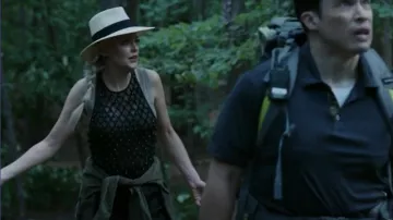 Maison Michel Virginie Straw Sunhat worn by Alexis Carrington (Elaine Hendrix) as seen in Dynasty (S05E22)