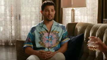 Versace Tresor de la Mer Silk Shirt worn by Sam Jones (Rafael de la Fuente) as seen in Dynasty (S05E22)