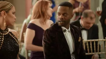 Etro Paisley Velvet Sport Jacket worn by Jeff Colby (Sam Adegoke) as seen in Dynasty (S05E22)