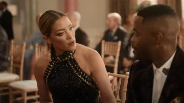 Balmain Sequin Embellished Halterneck Dress worn by Dominique Deveraux (Michael Michele) as seen in Dynasty (S05E22)