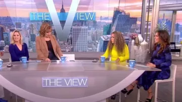 Proenza Schouler Marbled Jersey Turtleneck Maxi Dress worn by Alyssa Farah as seen in The View on September 15,2022