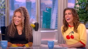 Alessandra Rich Cherry-detail Short-sleeved Jumper worn by Alyssa Farah as seen in The View on September 16,2022