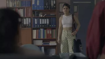 Only High-Waisted Wide Leg Jeans in Green Checkboard Print worn by Amerie Wadia (Ayesha Madon) as seen in Heartbreak High (S01E02)