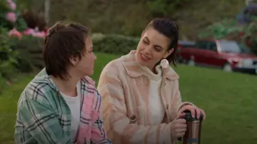 Ravda Clothing Pink Zebra print Shacket worn by Abby O'Brien-Winters (Meghan Ory) as seen in Chesapeake Shores (S06E04)