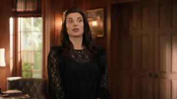 Sezane Salina Blouse Black worn by Abby O'Brien-Winters (Meghan Ory) as seen in Chesapeake Shores (S06E01)