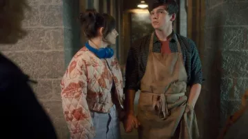 Collusion Quilt­ed Bomber Jack­et with Photographic Print worn by Musa (Elisha Applebaum) as seen in Fate: The Winx Saga (S02E01)