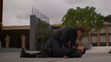 Helmut Lang Stretch Leather Leggings worn by Rose Hathaway (Sisi Stringer) as seen in Vampire Academy (S01E01)