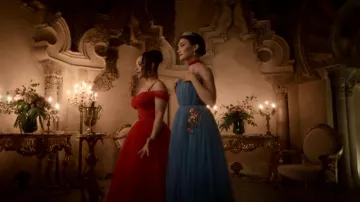Carolina Herrera Floral Applique Tulle Dress worn by Lissa Dragomir (Daniela Nieves) as seen in Vampire Academy (S01E01)