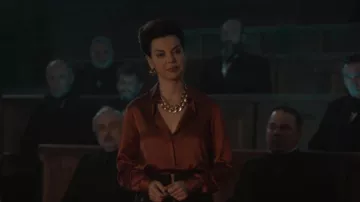 L'Agence Bianca Silk Blouse worn by Alberta Casey (Jennifer Kirby) as seen in Vampire Academy (S01E02)