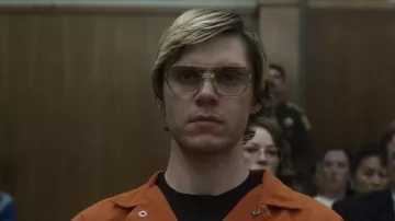 Gold eyeglasses worn by Jeffrey Dahmer (Evan Peters) as seen in Dahmer - Monster: The Jeffrey Dahmer Story TV series (Season 1)
