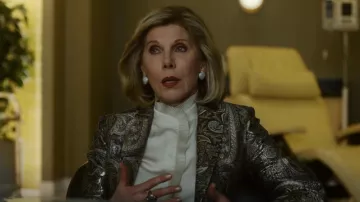 Etro Tailored Paisley Jacquard Blazer usado por Diane Lockhart (Christine Baranski) como se ve en The Good Fight (S06E01)
