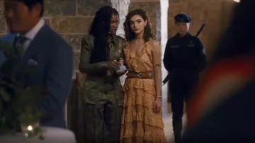 Maje Rissol Dress worn by Flora (Paulina Chávez) as seen in Fate: The Winx Saga (S02E03)