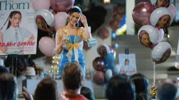 Blue Strapless Mini Dress worn by Drea (Camila Mendes) in Do Revenge movie