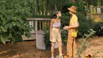 Yellow Gingham Shorts worn by Drea (Camila Mendes) in Do Revenge