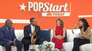 BA&Sh Hazel Puff Sleeve Cardigan worn by Sheinelle Jones as seen in Today on September 20,2022