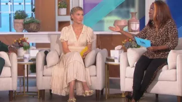 MICHAEL Michael Kors Cheetah-Panel Leggings worn by Sheryl Underwood as seen in The Talk on  September 19,2022