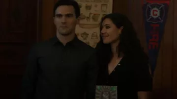 Maje Short Sleeve Sweater worn by  Violet Mikami  (Hanako Greensmith) as seen in Chicago Fire (S11E01)