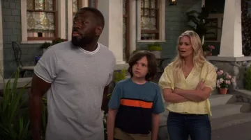 Volcom Stone Blocker Short Sleeve Crew worn by  Grover Johnson(Hank Greenspan) as seen in The Neighborhood (S05E01)